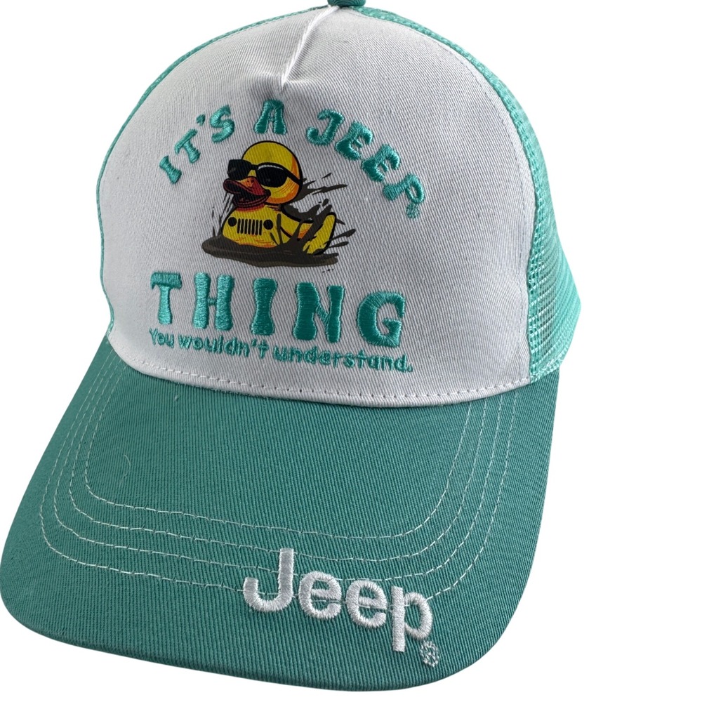 Jeep Trucker Hat Its A Jeep Thing Duck Teal White Snapback Cap Goodie